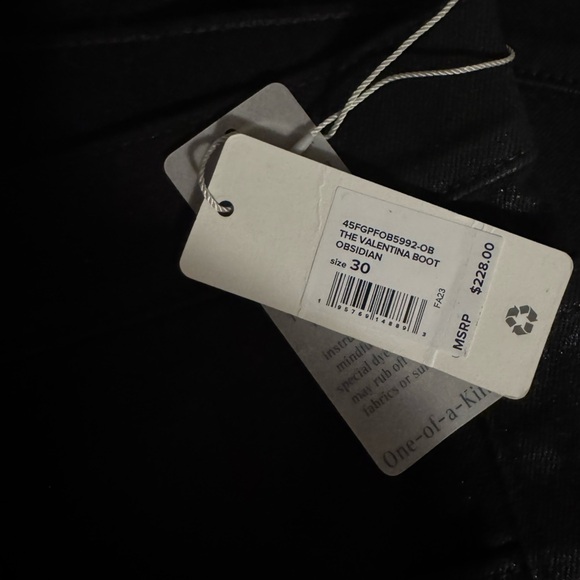 Favorite Daughter Valentina Coated Super High Waist Mini Bootcut Jeans Black 30 - Picture 4 of 4